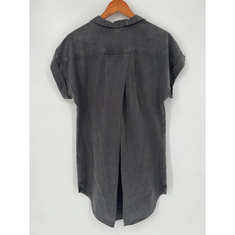 Cloth & Stone Gray Wash Soft Tencel Short Sleeve Mini Shirt Dress‎ Size S NWOT - Picture 6 of 6